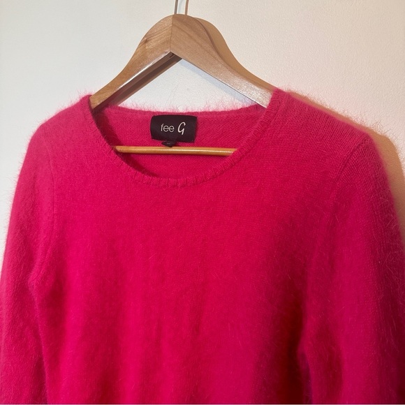 fee G Angora Blend Hot Pink Knit Sweater - Picture 3 of 7